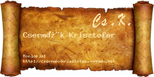 Csermák Krisztofer névjegykártya