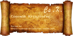 Csermák Krisztofer névjegykártya